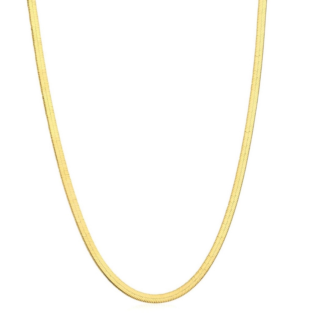 18k Gold Plated Stainless Steel Herringbone Necklace - Waterproof Women Jewelry